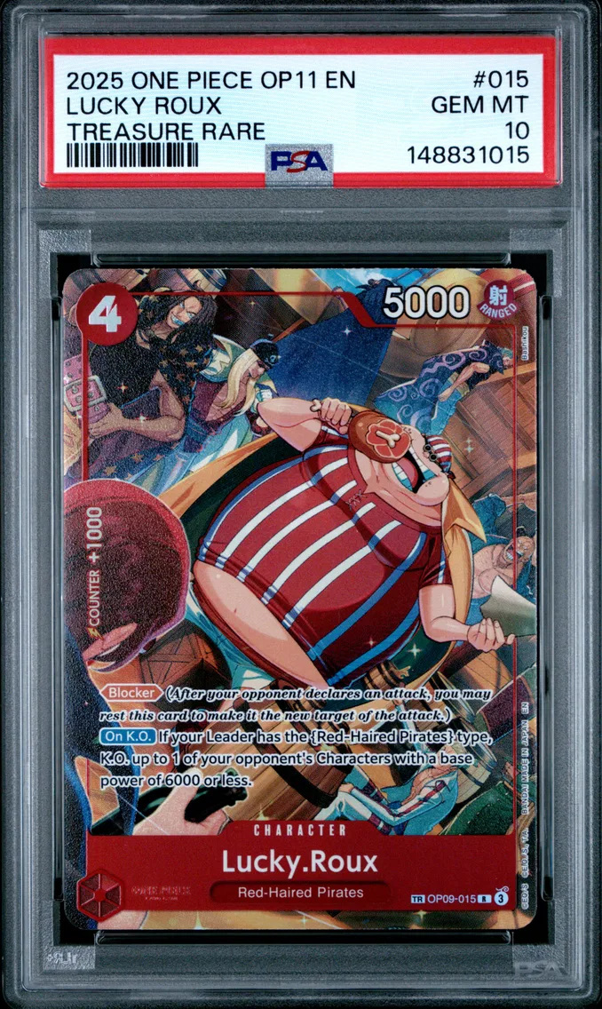 2025 #015 Lucky Roux PSA 10 One Piece OP11-A Fist of Divine Speed