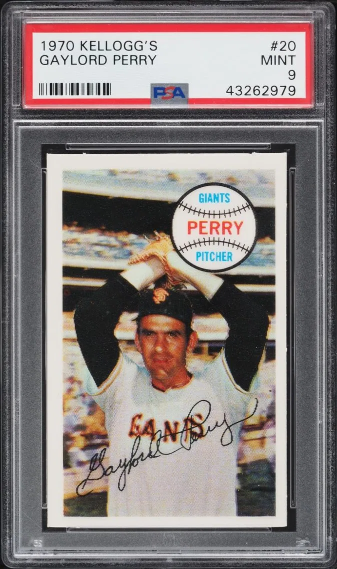 1970 #20 Gaylord Perry PSA 9 Kellogg's