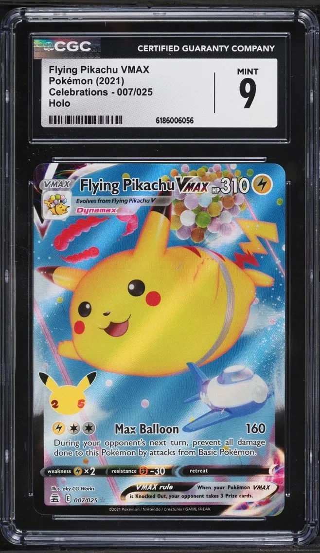 2021 #7 Flying Pikachu VMAX CGC 9 Pokemon Sword & Shield Celebrations Full Art