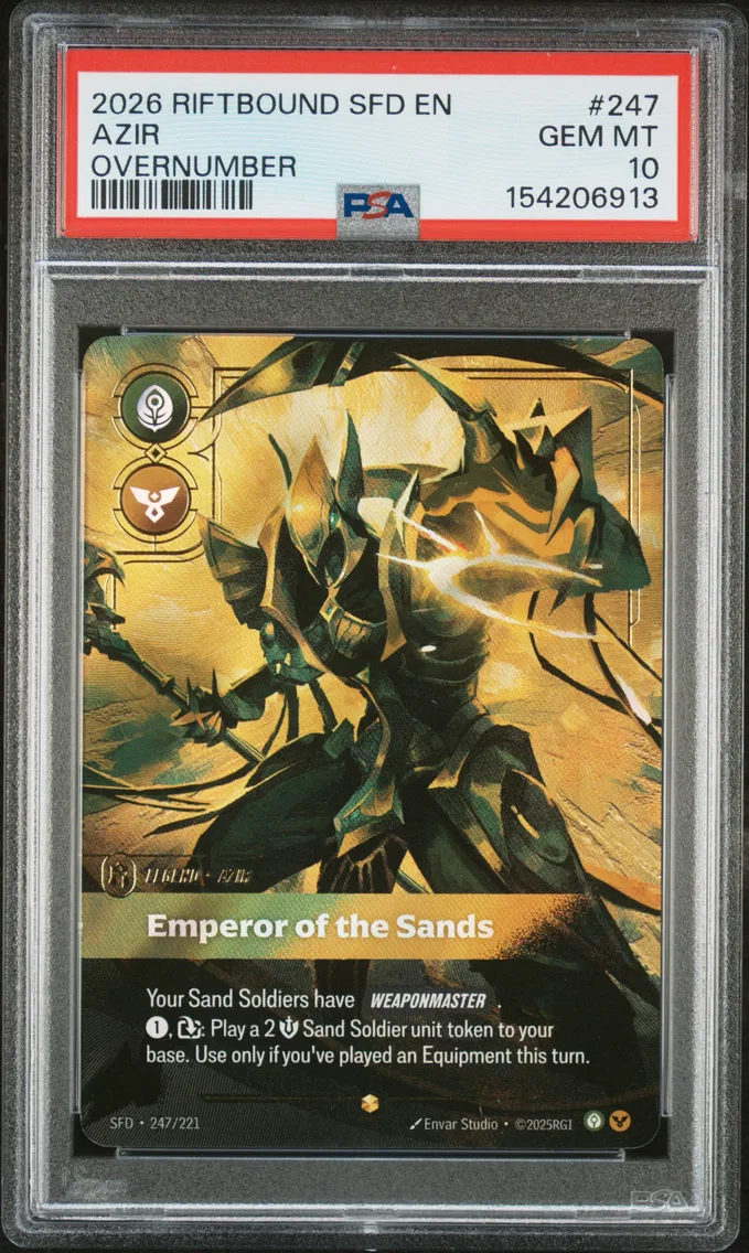 2026 #247 Azir - Emperor of the Sands PSA 10 Riftbound: League of Legends Sfd-Spiritforged