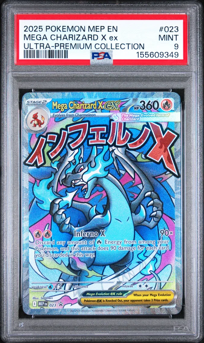 2025 #023 Mega Charizard X EX PSA 9 Mep EN-Me Black Star Promo