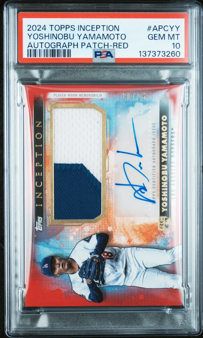 2024 #APCYY Yoshinobu Yamamoto PSA 10 Topps Inception Autograph Patch