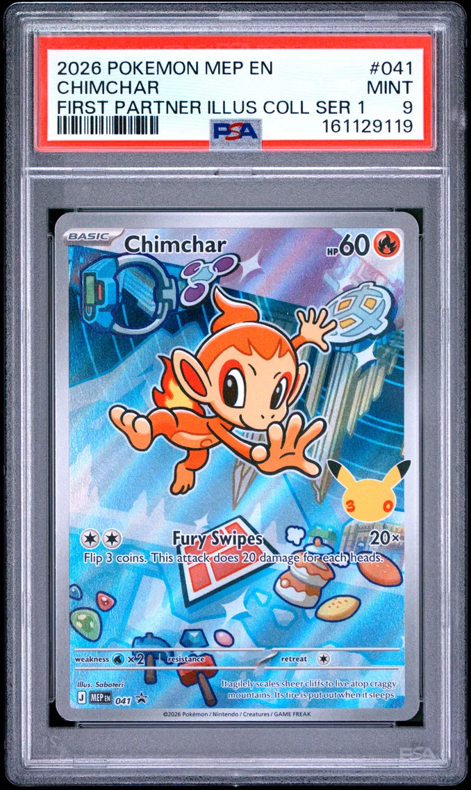 2026 #041 CHIMCHAR PSA 9 Mep EN-Me Black Star Promo