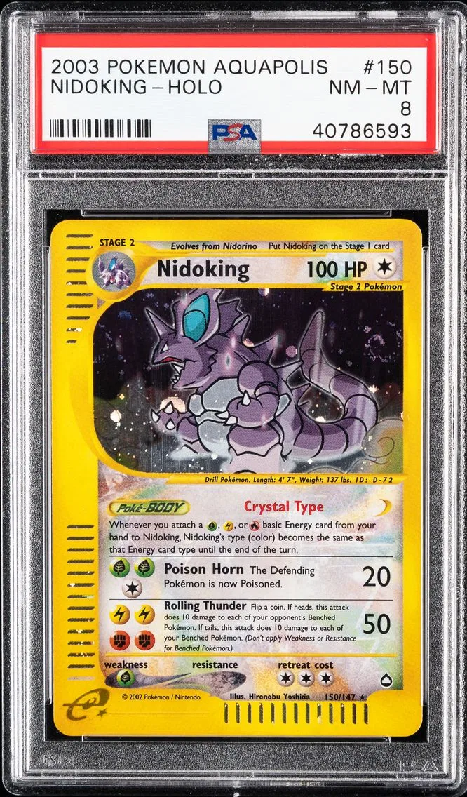 2003 #150 Nidoking-Holo PSA 8 Aquapolis Pokemon