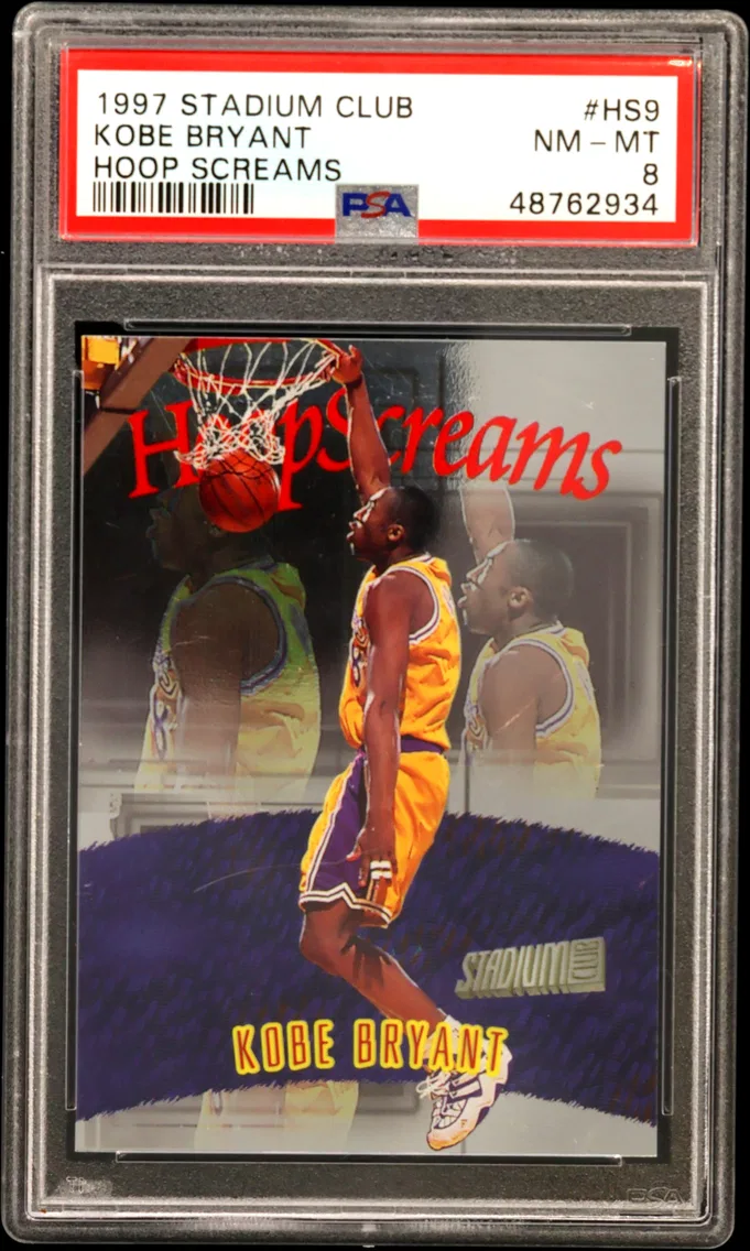 1997 #HS9 Kobe Bryant PSA 8 Stadium Club Hoop Screams