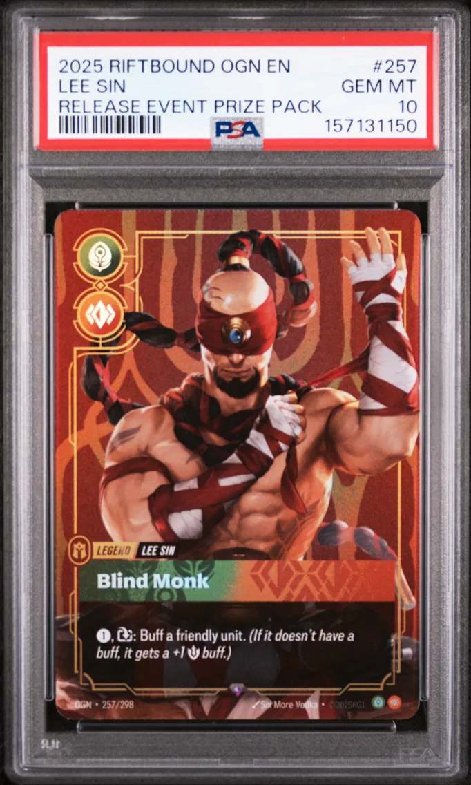2025 #257 Lee Sin - Blind Monk PSA 10 Riftbound: League of Legends Ogn-Origins