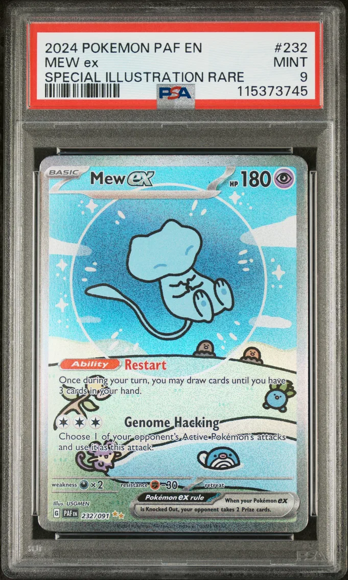2024 #232 Mew EX PSA 9 Paf EN-Paldean Fates