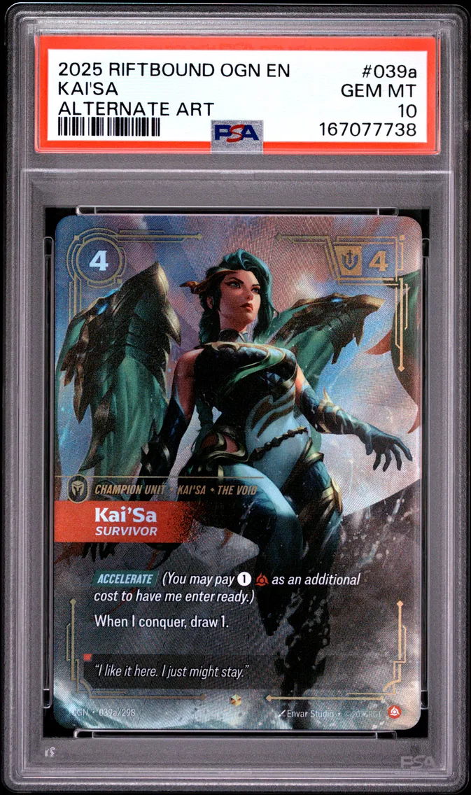 2025 #039a Kai'SA - Survivor PSA 10 Riftbound: League of Legends Ogn-Origins