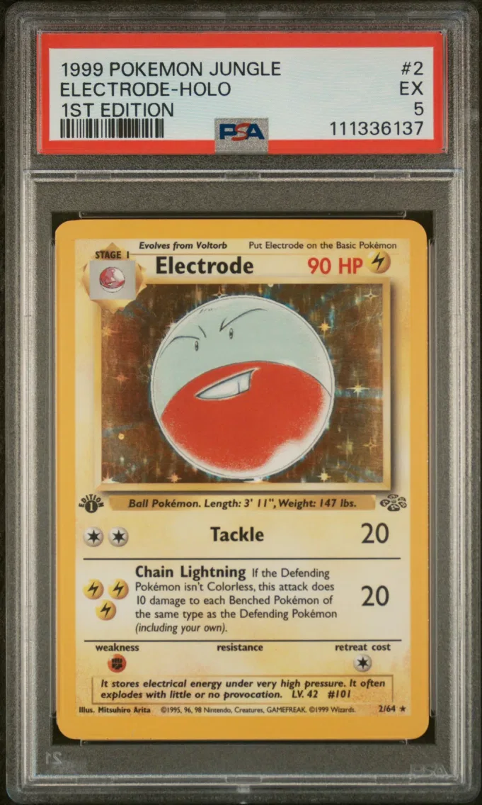 1999 Pokemon Jungle Electrode-Holo 1st Edition Jungle #2 PSA 5