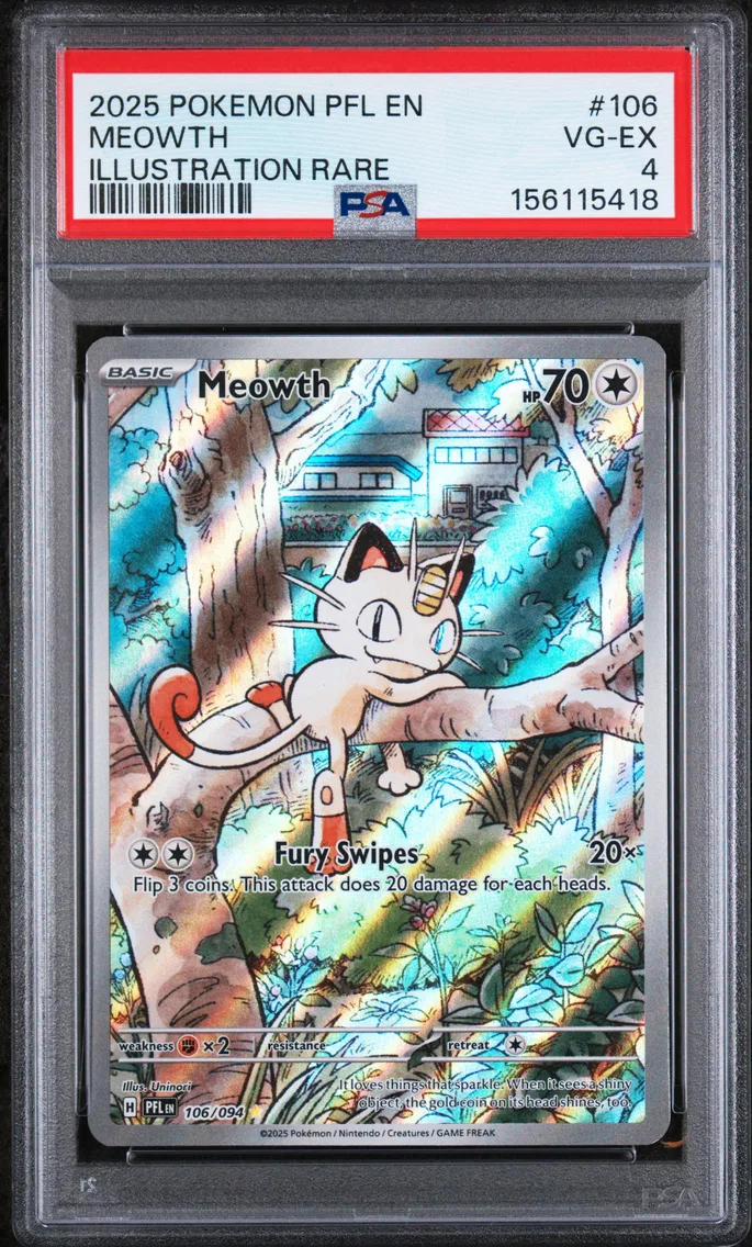 2025 #106 Meowth PSA 4 Pfl EN-Phantasmal Flames
