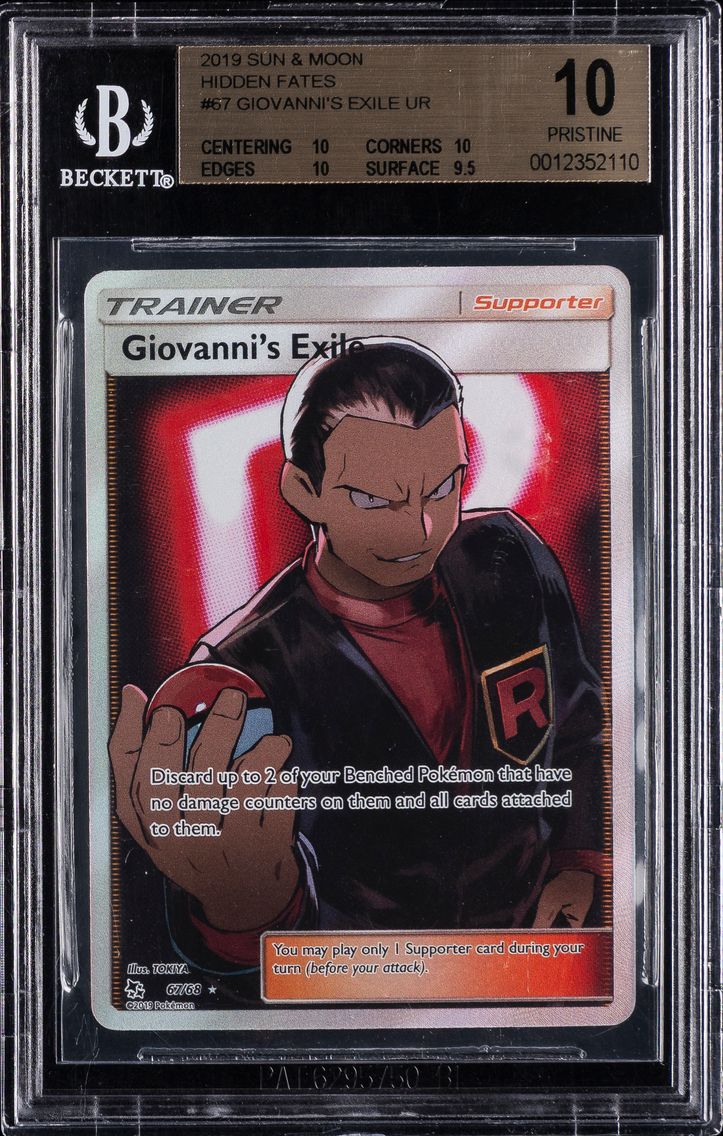 2019 #67 Full Art/Giovanni's Exile BGS 10 Sun & Moon Hidden Fates Pokemon