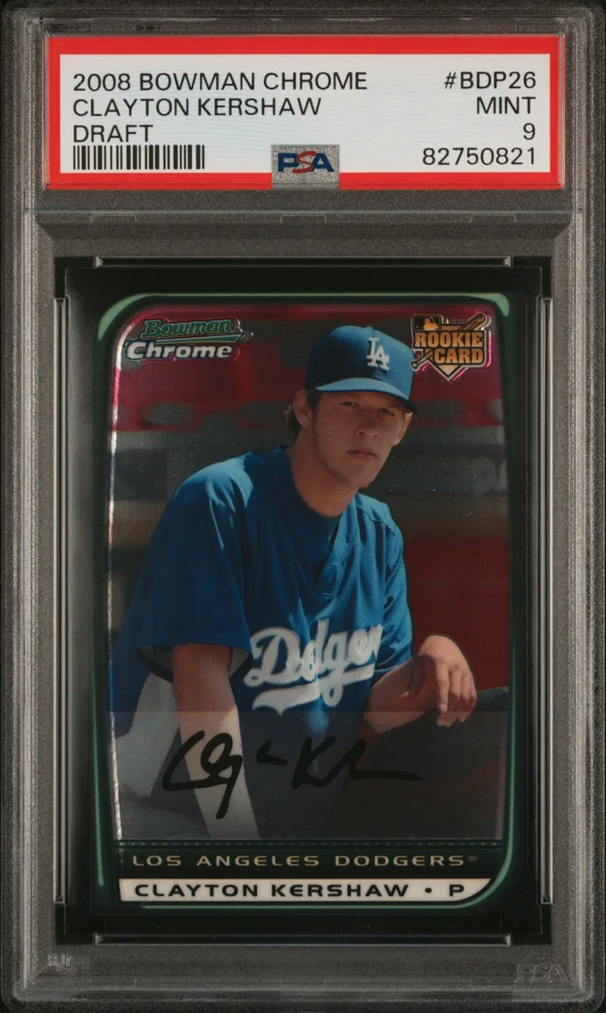 2008 #BDP26 Clayton Kershaw PSA 9 Bowman Chrome Draft