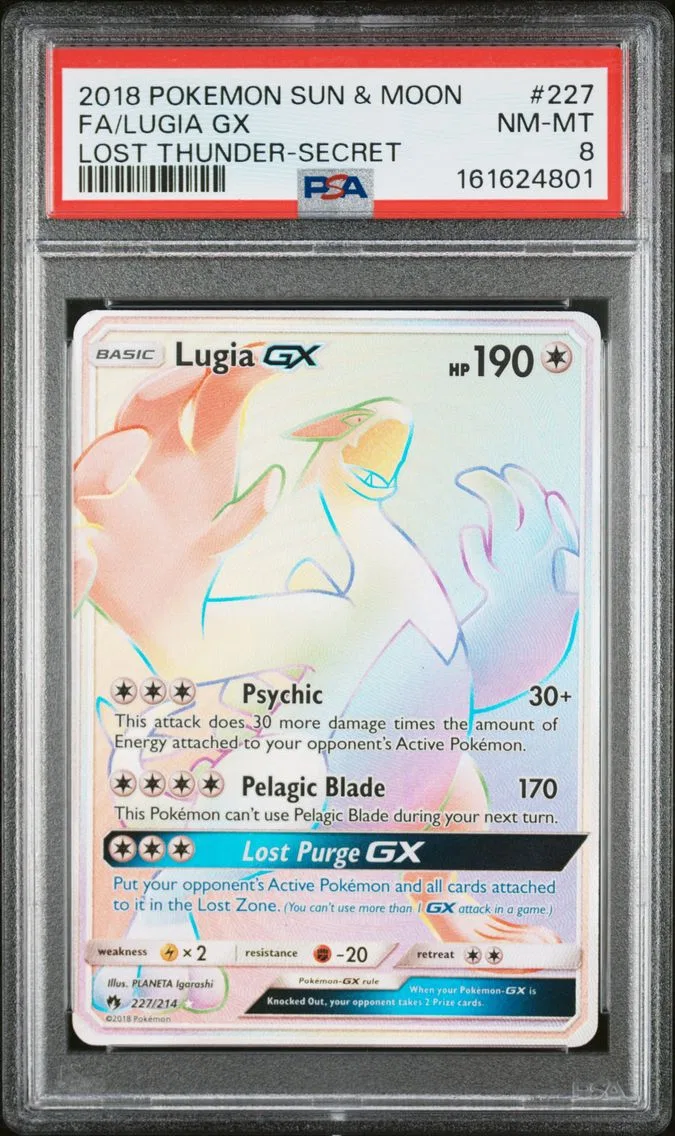 2018 #227 Full Art/Lugia GX PSA 8 Sun & Moon Lost Thunder
