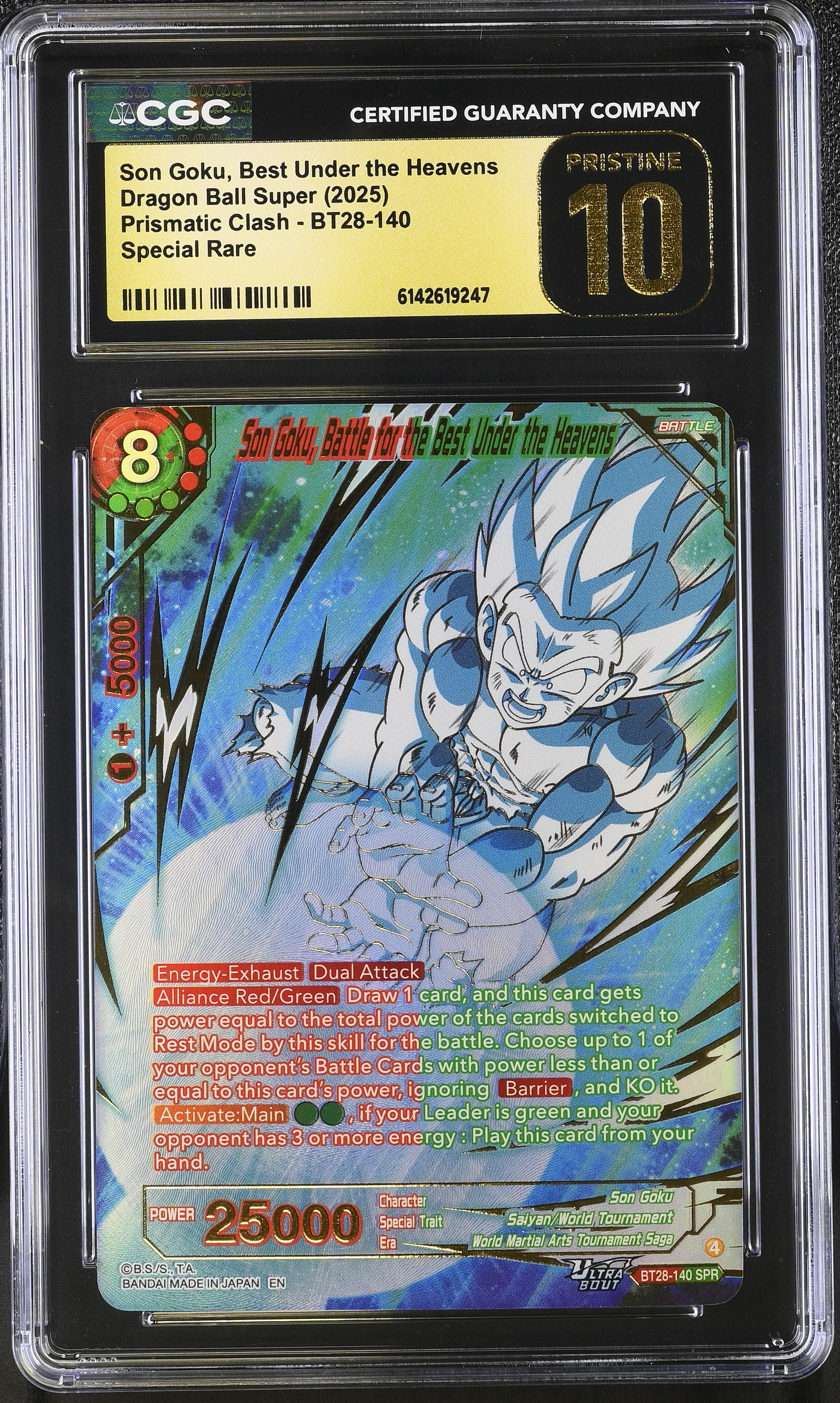 2025 #Bt28-140 Son Goku, Best Under The Heavens CGC 10 Pristine Prismatic Clash (Bt28) - English