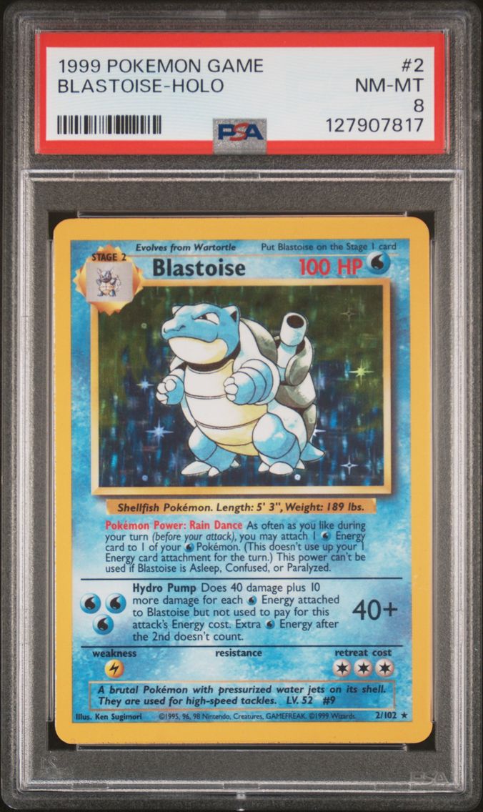 1999 #2 Blastoise-Holo PSA 8 Gam