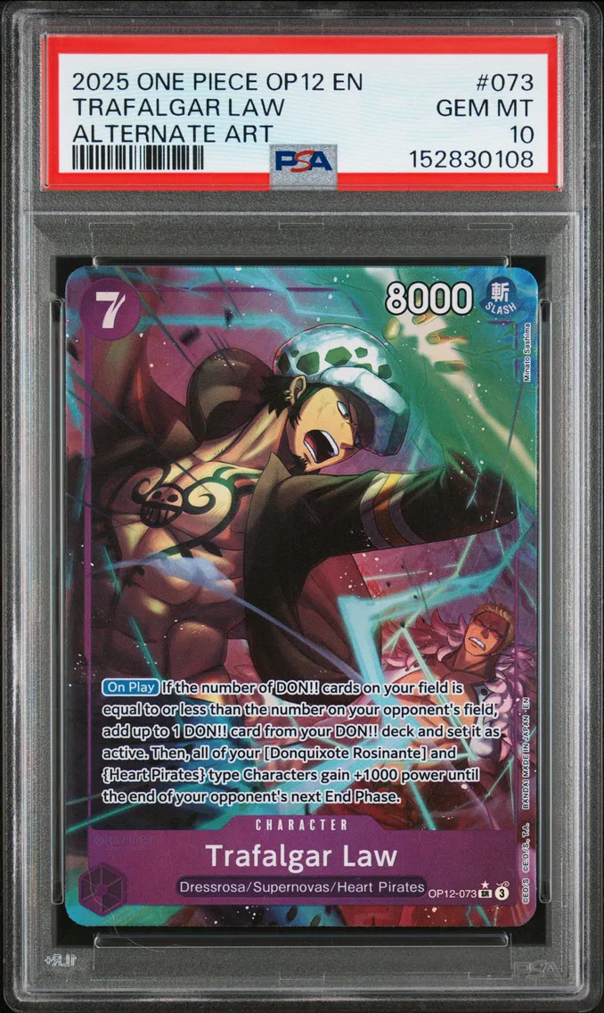 2025 #073 Trafalgar Law PSA 10 One Piece OP12-Legacy of the Master