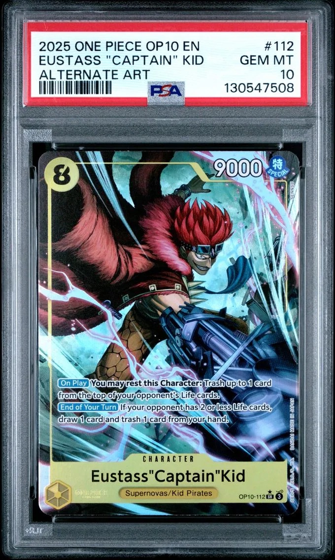 2025 #112 Eustass "Captain" Kid PSA 10 One Piece OP10-Royal Blood