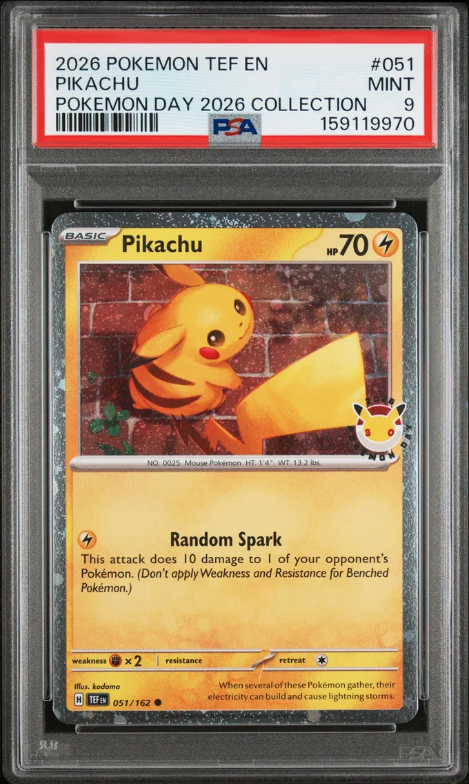 2026 #051 Pikachu PSA 9 Tef EN-T