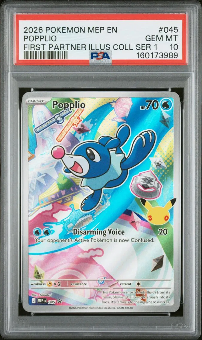 2026 #045 Popplio PSA 10 Mep EN-Me Black Star Promo