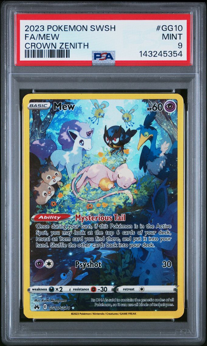 2023 #GG10 Full Art/Mew PSA 9 Sword and Shield Crown Zenith