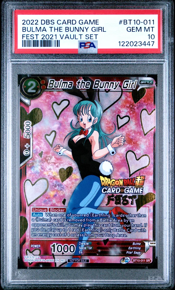 2022 #BT10-011 Bulma the Bunny Girl PSA 10 Dragon Ball Super Card Game Fest 2021 Vault Set