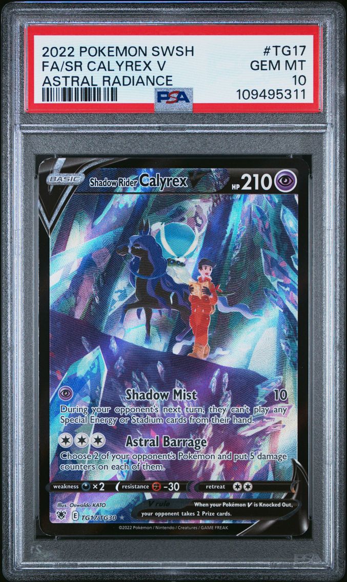 2022 #TG17 Full Art/Shadow Rider Calyrex V PSA 10 Sword & Shield Astral Radiance