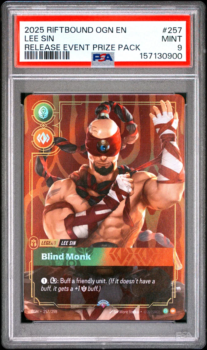 2025 #257 Lee Sin - Blind Monk PSA 9 Riftbound: League of Legends Ogn-Origins