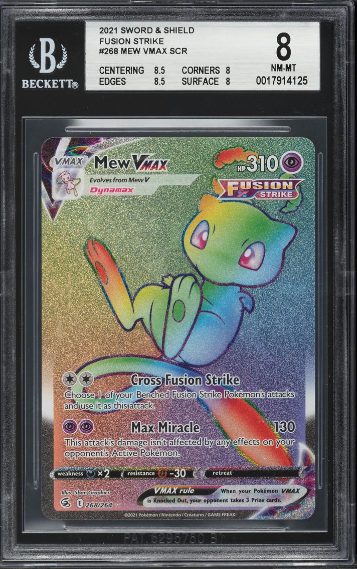 2021 #268 Full Art/Mew Vmax BGS 8 Sword & Shield Fusion Strike Pokemon
