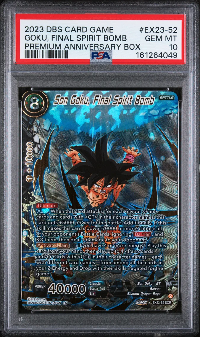 2023 #EX23-52 Son Goku, Final Spirit Bomb PSA 10 Dragon Ball Super Card Game Premium Anniversary Box