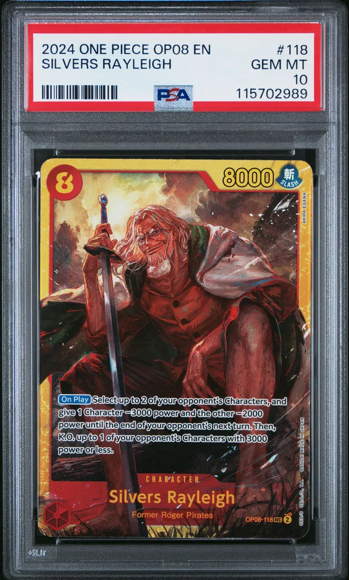2024 #118 Silvers Rayleigh PSA 10 One Piece OP08-Two Legends