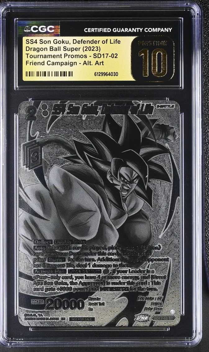2023 #SD17-02 SS4 Son Goku, Defender of Life CGC 10 Pristine Tournament Promos 2023 - English