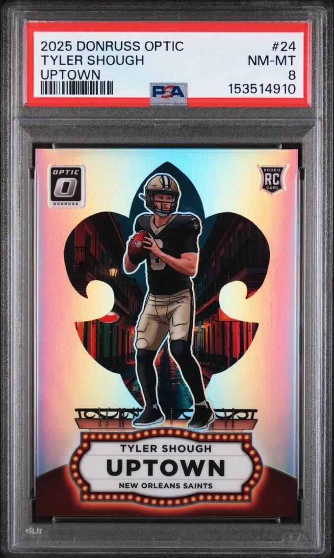 2025 #24 Tyler Shough PSA 8 Panini Donruss Optic Uptown