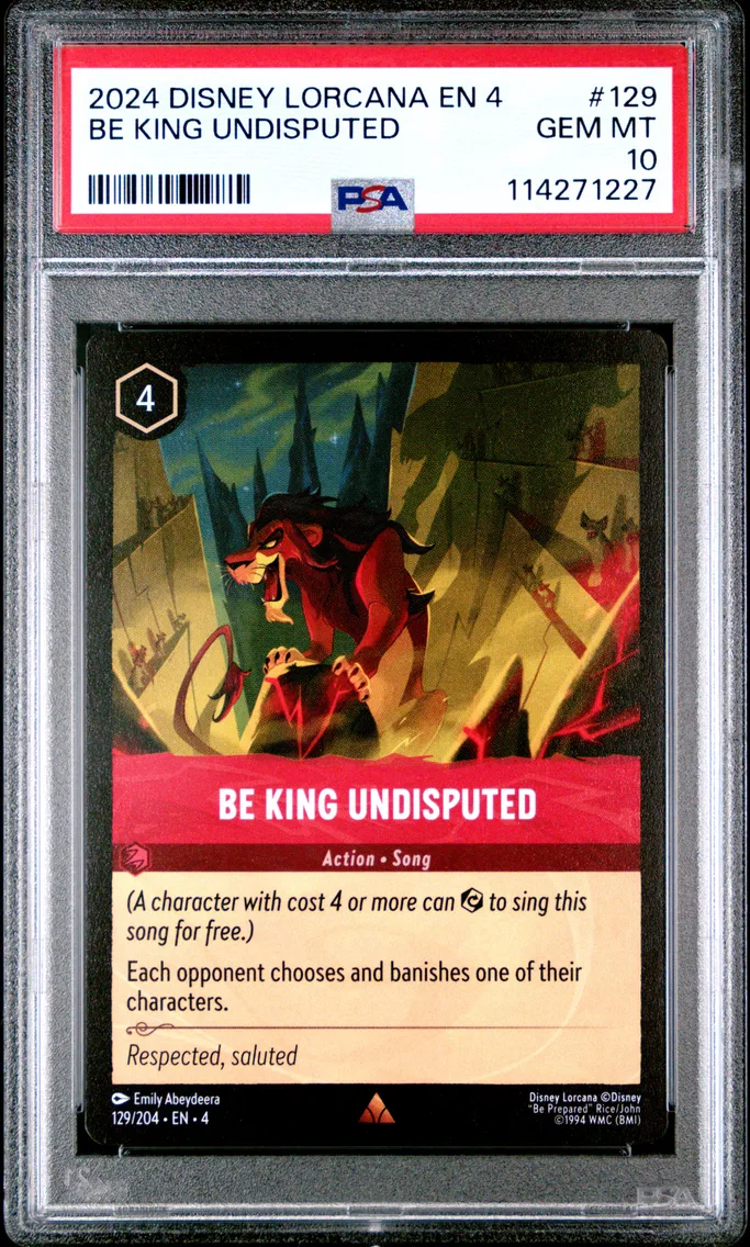 2024 #129 Be King Undisputed PSA 10 Disney Lorcana EN 4-Ursula's Return