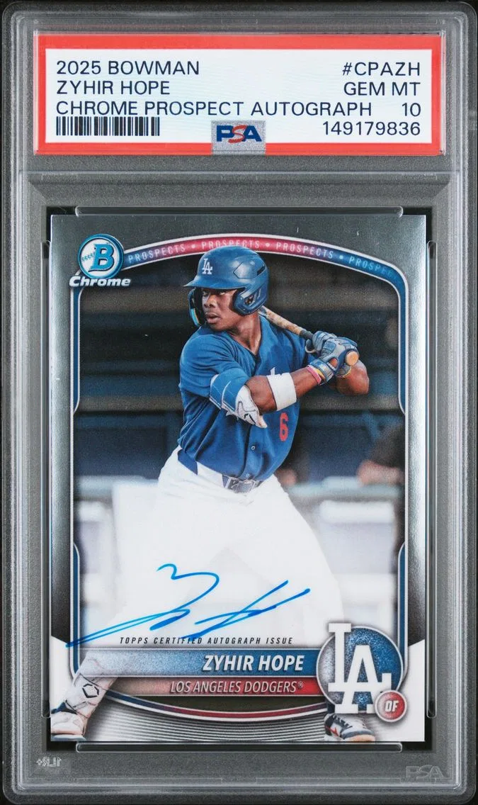 2025 #CPAZH Zyhir Hope PSA 10 Bowman Chrome Prospect Autographs