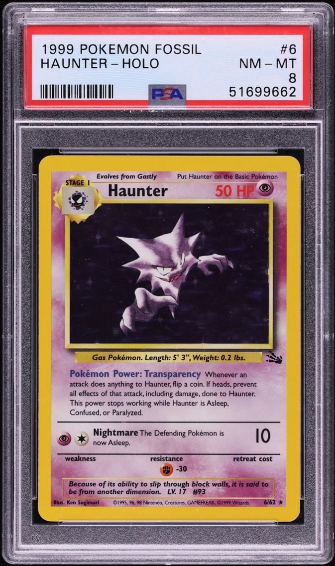1999 #6 Haunter PSA 8 Pokemon Fossil Holo