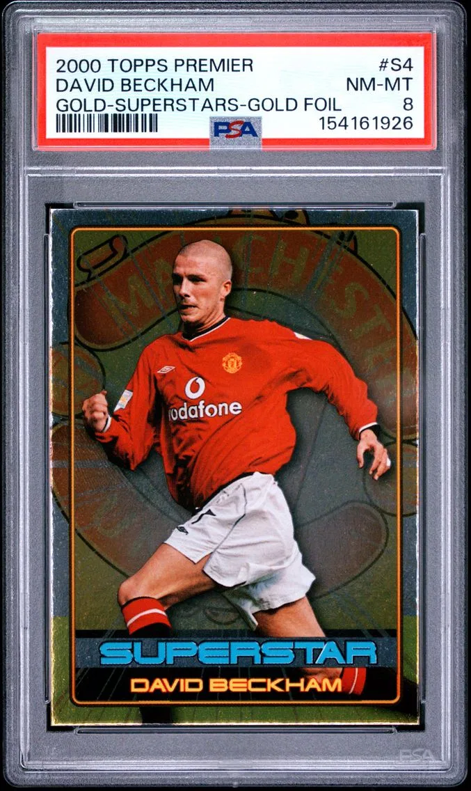 2000 #S4 David Beckham PSA 8 Topps Premier Gold 2001 Superstars