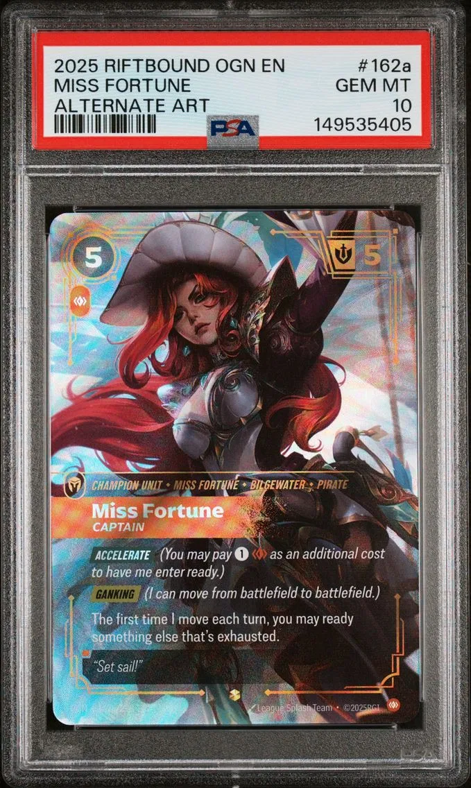 2025 #162a Miss Fortune - Captain PSA 10 Riftbound: League of Legends Ogn-Origins