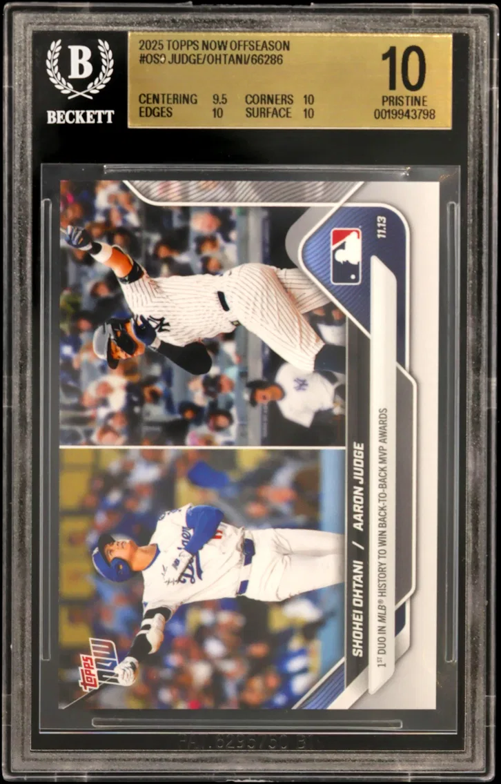 2025 #OS9 Aaron Judge/Shohei Ohtani/66286* BGS 10 Topps Now Offseason