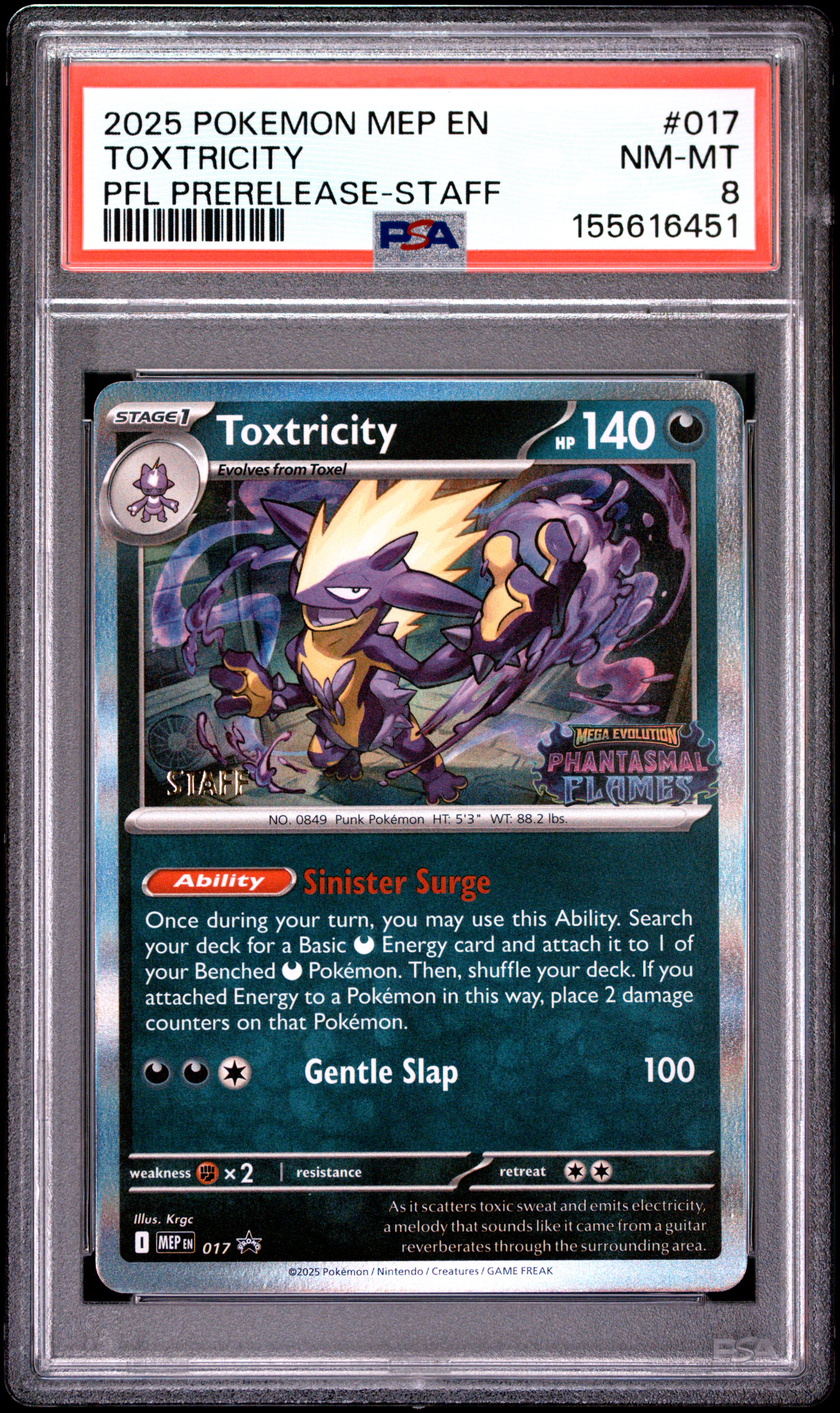 2025 #017 Toxtricity PSA 8 Mep En-Me Black Star Promo