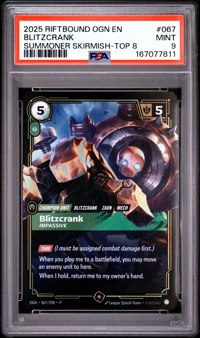 2025 #067 Blitzcrank - Impassive PSA 9 Riftbound: League of Legends Ogn-Origins