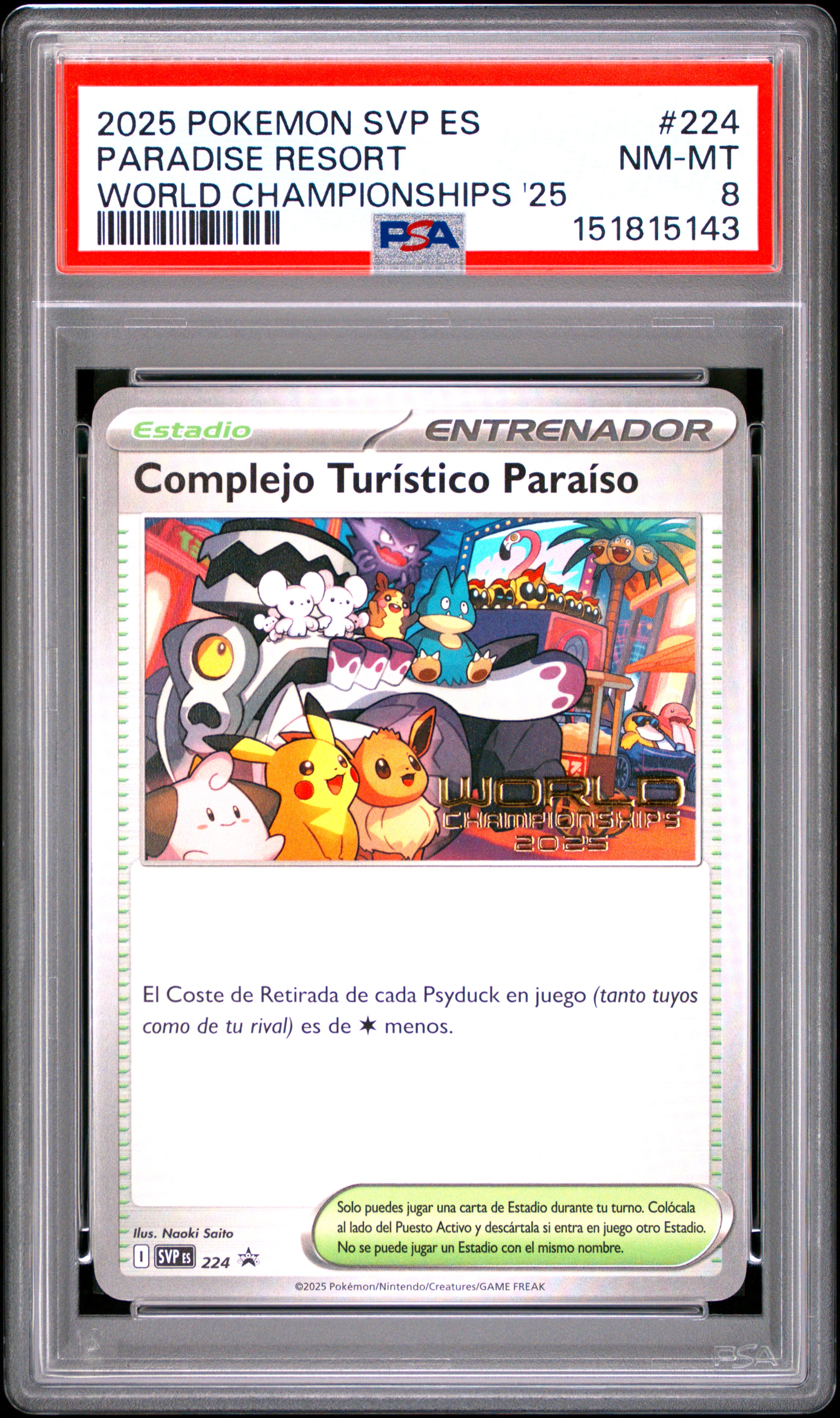 2025 #224 Paradise Resort PSA 8 Spanish Svp Es-Sv Black Star Promo