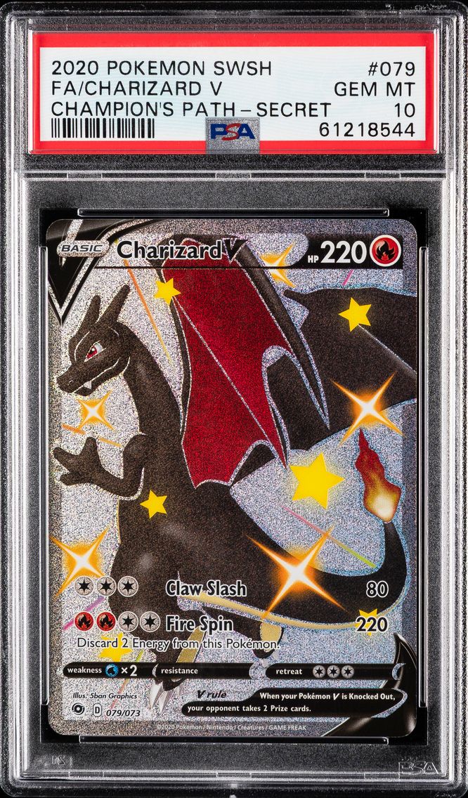 2020 #079 Full Art/Charizard V PSA 10 Sword & Shield Champion's Path Pokemon