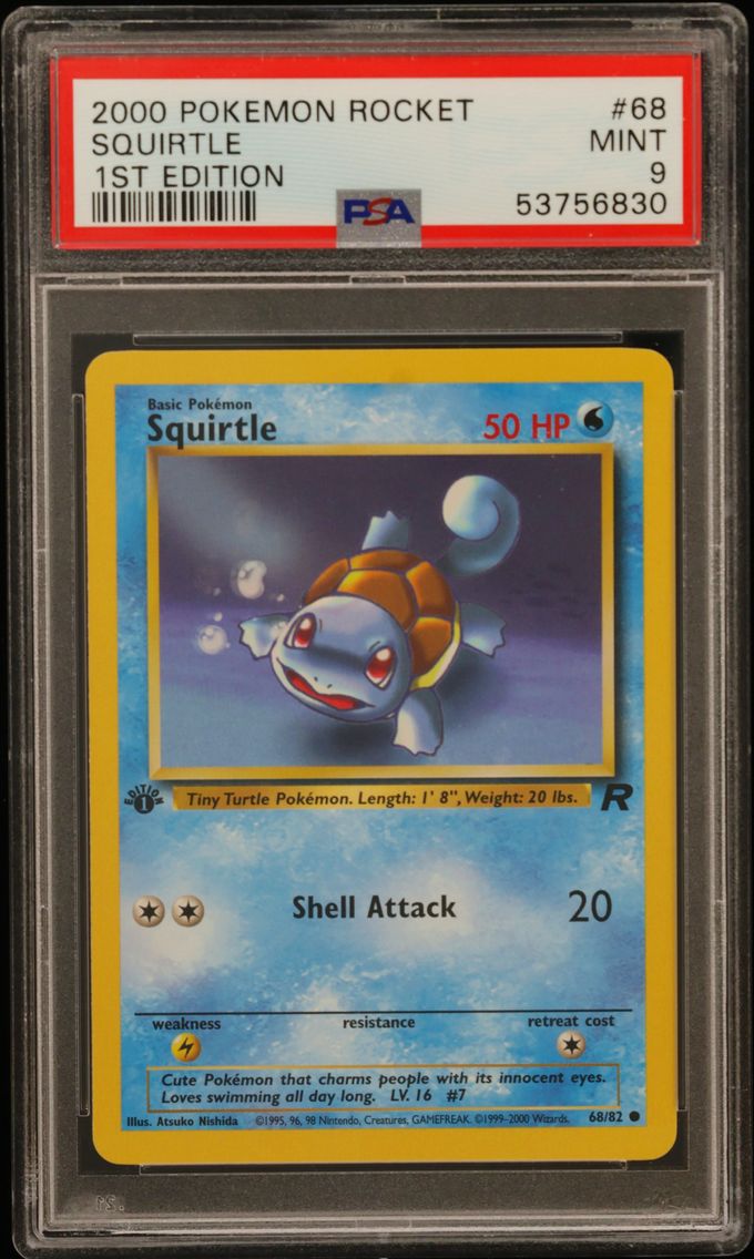 2000 #68 Squirtle 1st Edition PSA 9 Rocket