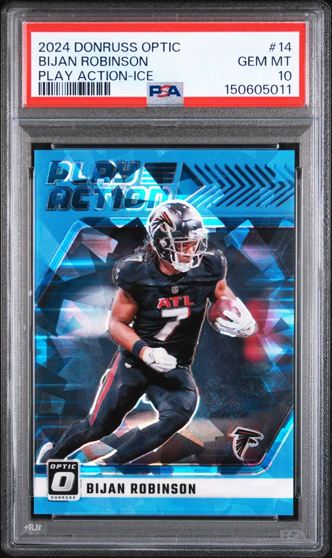 2024 #14 Bijan Robinson PSA 10 Panini Donruss Optic Play Action