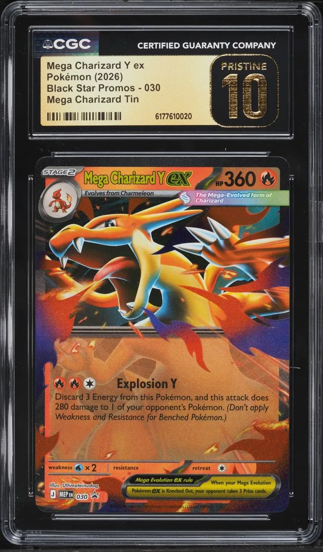 2026 Pokemon Mega Evolution Black Star Promo Tin Mega Charizard Y ex #30 CGC 10 PRISTINE