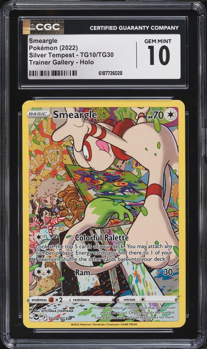 2022 #TG10 CGC 10 Pokemon Sword & Shield Silver Tempest CHR Smeargle