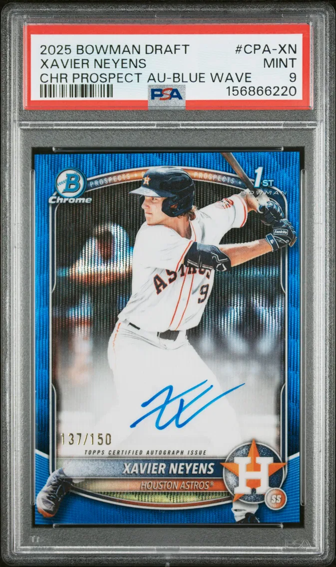2025 #CPA-XN Xavier Neyens PSA 9 Bowman Draft Chrome Prospect Autographs
