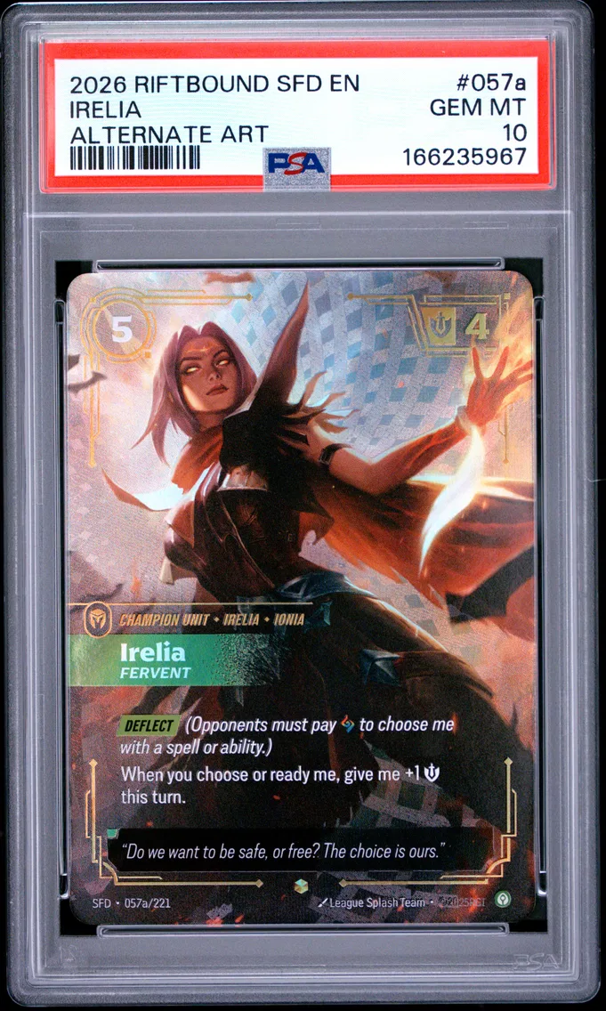 2026 #057a Irelia - Fervent PSA 10 Riftbound: League of Legends Sfd-Spiritforged