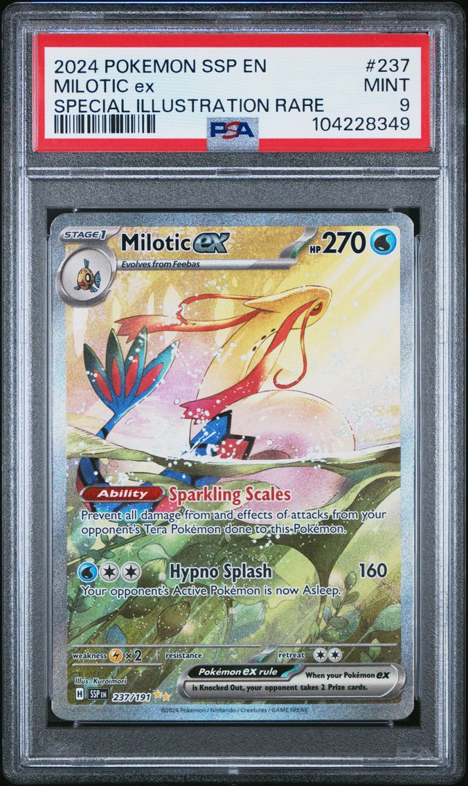2024 #237 Milotic EX PSA 9 Ssp EN-Surging Sparks Pokemon