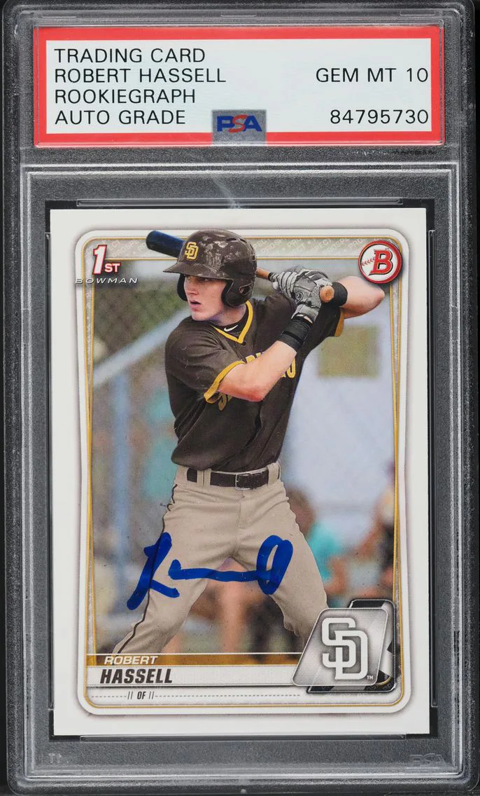2020 Topps Bowman Robert Hassel Rookiegraph PSA/DNA 10 Auto